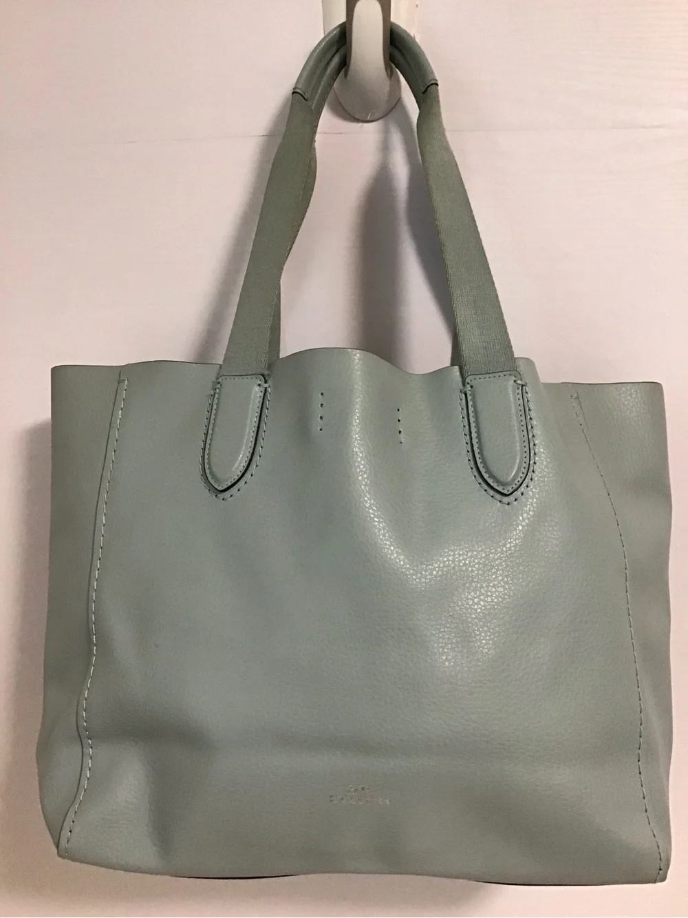 Coach Derby light blue leather tote bag please read